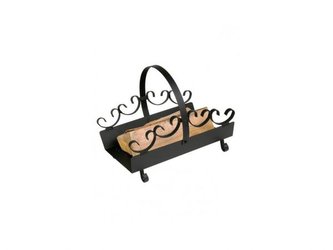 Koš na dřevo, černý