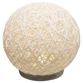 Bazar Atmosphera Stolní lampa na baterie proutěná - bílá