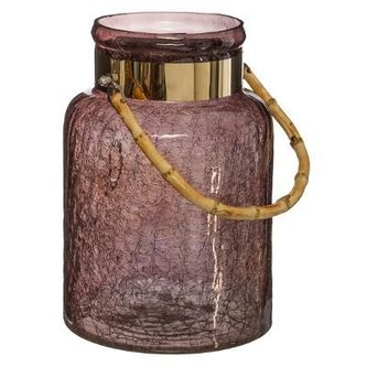 Atmosphera Skleněná dóza z děleného skla - růžová