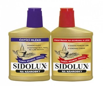SIDOLUX sada na ošetření náhrobních kamenů zlatá linie (čistič + ochranný lesk) 330+250 ml