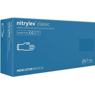 Rukavice jednorázové nitrilové nepudrované Nitrylex classic L, modré 3,5 g