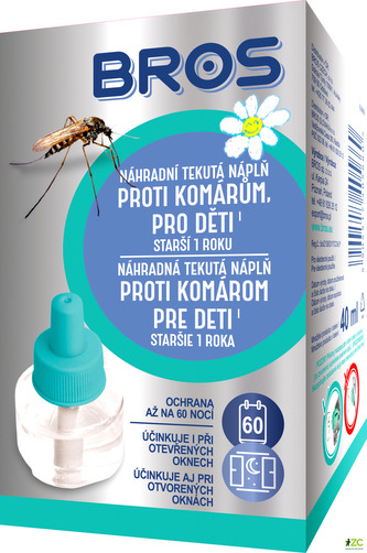 BROS náplň do elektrického strojku proti komárům 40 ml - děti BROS náplň do elektrického strojku proti komárům 40 ml - děti