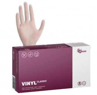 Rukavice jednorázové VINYL CLASSIC pudrované XL, bílé