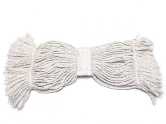 Mop dlouhé třásně 450 g prošité smyčky, bílý tkaloun