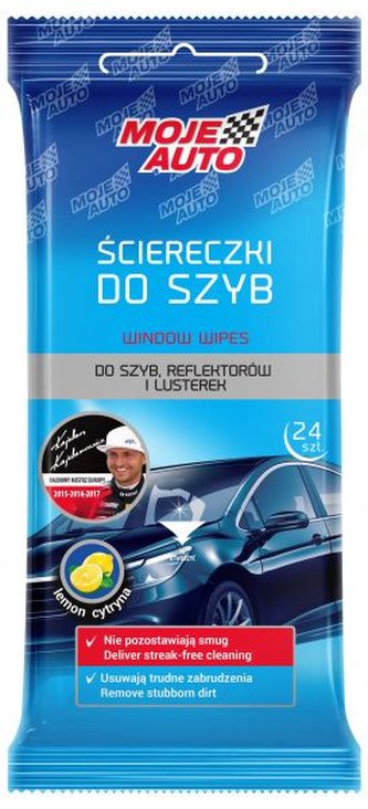 MOJE AUTO Utěrky na čištění skel, citron - 24 ks