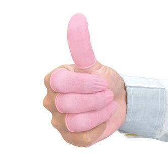 jednorázové latexové gumové prstové chrániče 5 ks - růžové