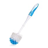 Kartáč na WC Exclusive 38 cm s měkčenou TPR rukojetí - bílo-modrý