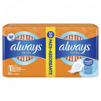 Always Ultra Normal hygienické vložky s křidélky 20ks o velikosti 1