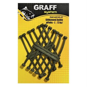 Graff: Silikonový boilie přívěs L Hnědý 2ks