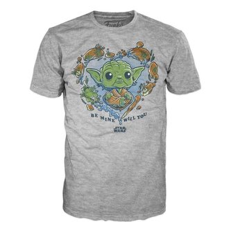 Funko POP Tees Tričko Star Wars - Be Mine Yoda (velikost XL)