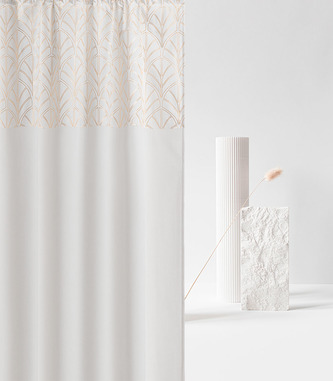 Dekorační vzorovaný velvet závěs s kroužky BLISSY bílá 140x250 cm (cena za 1 kus) MyBestHome