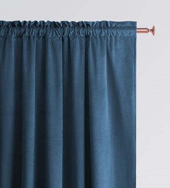 Dekorační závěs s řasící páskou VELVETIA TAPE tmavě modrá 140x250 cm (cena za 1 kus) MyBestHome