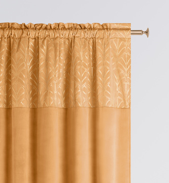 Dekorační závěs s řasící páskou BLISSY TAPE mustard/hořčicová 140x250 cm (cena za 1 kus) MyBestHome