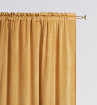 Dekorační závěs s řasící páskou LEAF TAPE mustard/hořčicová 140x250 cm (cena za 1 kus) MyBestHome