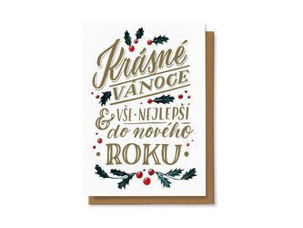 Chaukiss Krásné Vánoce & vše nejlepší do Nového roku - zlaté písmo