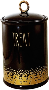 Nobby keramická dóza TREAT černá se zlatým dekorem 850ml