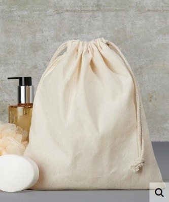 Sáček bavlněný se šňůrkou, 140 g/m², 25 x 30cm, přírodní (Natural)