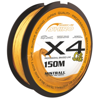 šňůra Shiro braided line X4 0,15mm 150m oranžová
