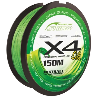 šňůra Shiro braided line X4 0,02mm 150m zelená