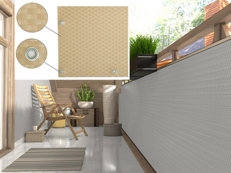 Balkonová ratanová zástěna s očky MALMO, béžová, výška 100 cm šířka 300 cm MyBestHome