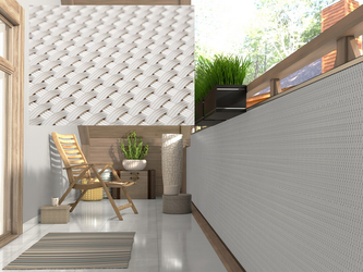 Balkonová ratanová zástěna MALMO, bílá, výška 100 cm šířka 300 cm MyBestHome