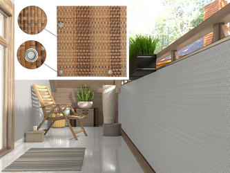 Balkonová ratanová zástěna s očky MALMO, béžová/hnědá, výška 100 cm šířka 300 cm MyBestHome