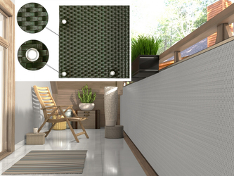 Balkonová ratanová zástěna s očky MALMO, zelená, výška 100 cm šířka 300 cm MyBestHome