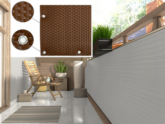 Balkonová ratanová zástěna s očky MALMO, světle hnědá, výška 100 cm šířka 300 cm MyBestHome