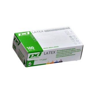 Rukavice jednorázové latexové pudrované M, bílé