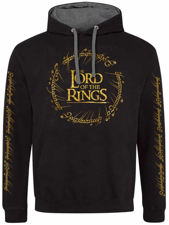 Pánská mikina Lord Of The Rings|Pán prstenů: Gold Foil Logo (S) černá bavlna