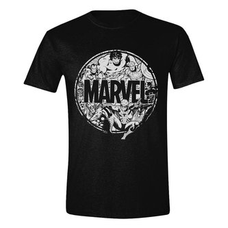 Pánské tričko Marvel: Character Circle (L) černá bavlna