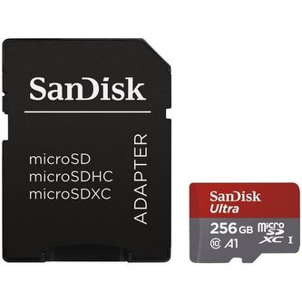 SanDisk Ultra MicroSDXC A1 Class 10 UHS-I Android paměťová karta 256GB + adaptér