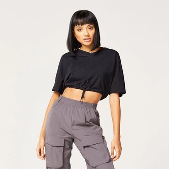 Dámské tričko Code Crop V Neck Black - SQUATWOLF - Velikost: M