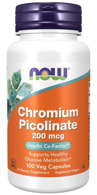 Pikolinát chromu 200 mcg - NOW Foods - 100 kaps.