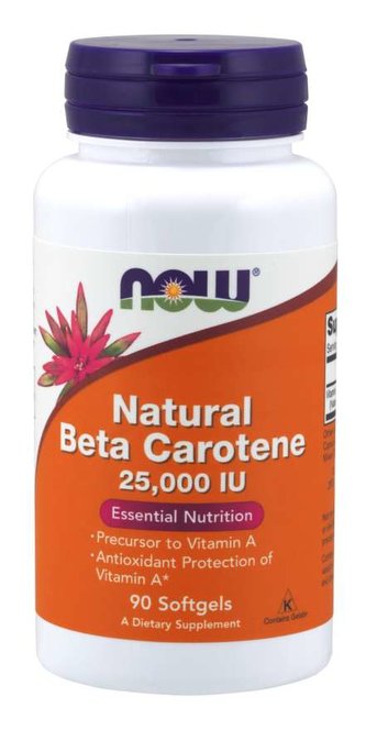 Beta-karoten Natural 7500 mcg - NOW Foods - 180 kaps.