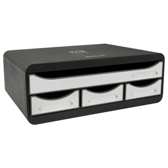 Exacompta Zásuvkový box 4 zásuvky nízké - černo-bílý