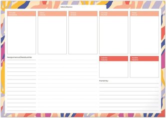 Plánovací podložka Listy, týdenní, nedatovaná, 42 × 29,7 cm