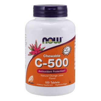 Vitamín C 500 mg tablety na cucání - NOW Foods - pomeranč - 100 tab.