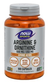 Arginin & Ornitin - NOW Foods - 100 kaps.
