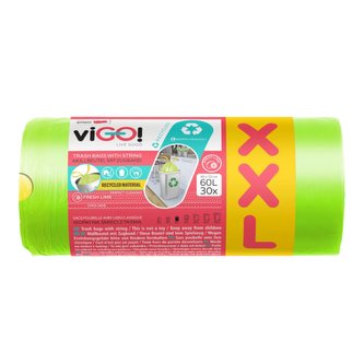viGO! Pytle na odpad se zatahovací páskou, vůně Fresh Lime 60l 30 ks