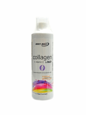 Best Body nutrition - Collagen liquid plus vitamin C 500 ml červený rybíz
