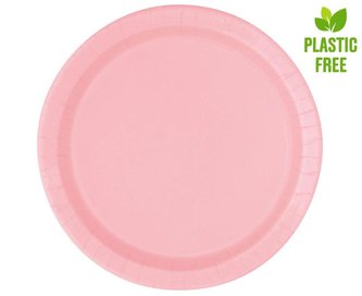 Talerzyki papierowe jasnoróżowe 23cm 8szt
