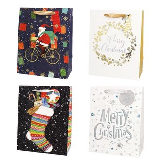 Torba prezentowa 18x23 Święta brokat hot stamp