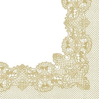Serwetki Royal Lace złote 33x33cm 20szt