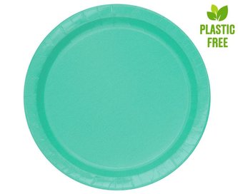 Talerzyki papierowe niebieskie 23cm 8szt.