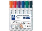 Popisovače na bílou tabuli "Lumocolor 351", 6 barev, 2 mm, kulatý hrot, STAEDTLER 351 WP6-1