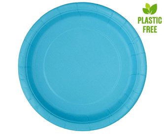 Talerzyki papierowe niebieskie 23cm 8szt