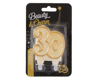Svíčka narozeninová číslice 30 zlatá