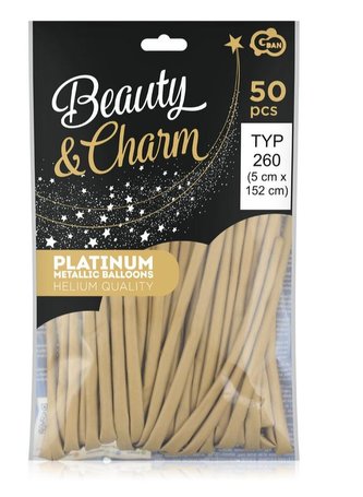 Balony B&C platynowe do modelowania zł 25cm 50szt