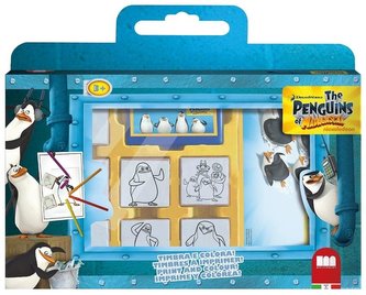 Pingwiny - pieczątki w walizce